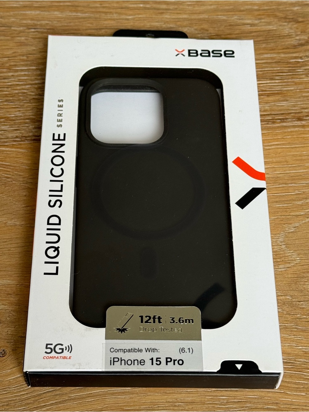 New xBase Black Liquid Silicone Case for iPhone 15 Pro 6.1” Black